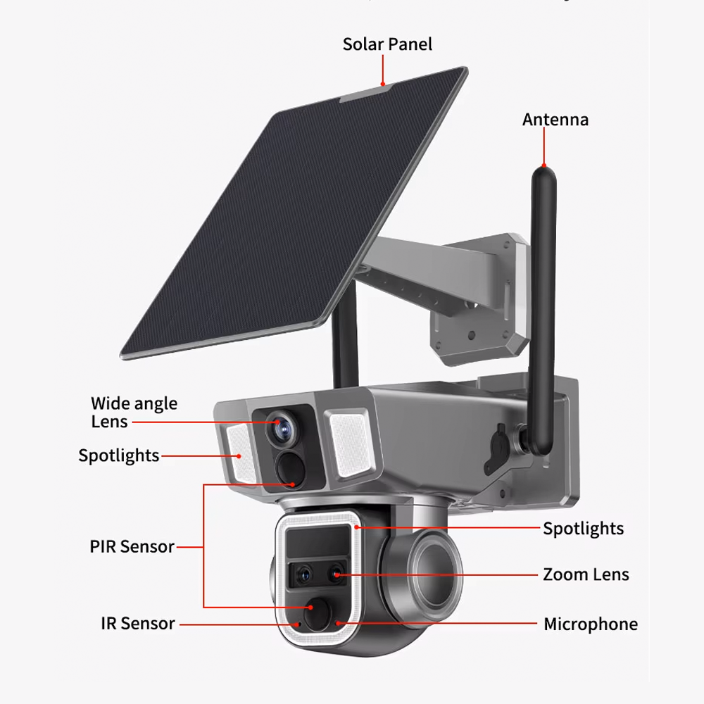 Solar Powered Outdoor Camera PP069 with 360° Dual Lens by Powerology | Outdoor Camera | SASKA Trading