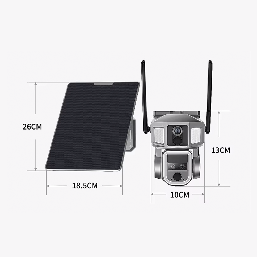 Solar Powered Outdoor Camera PP069 with 360° Dual Lens by Powerology | Outdoor Camera | SASKA Trading