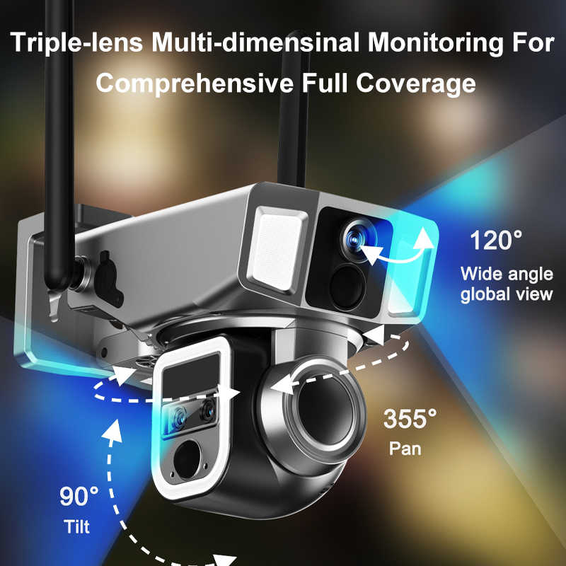 Solar Powered Outdoor Camera PP069 with 360° Dual Lens by Powerology | Outdoor Camera | SASKA Trading