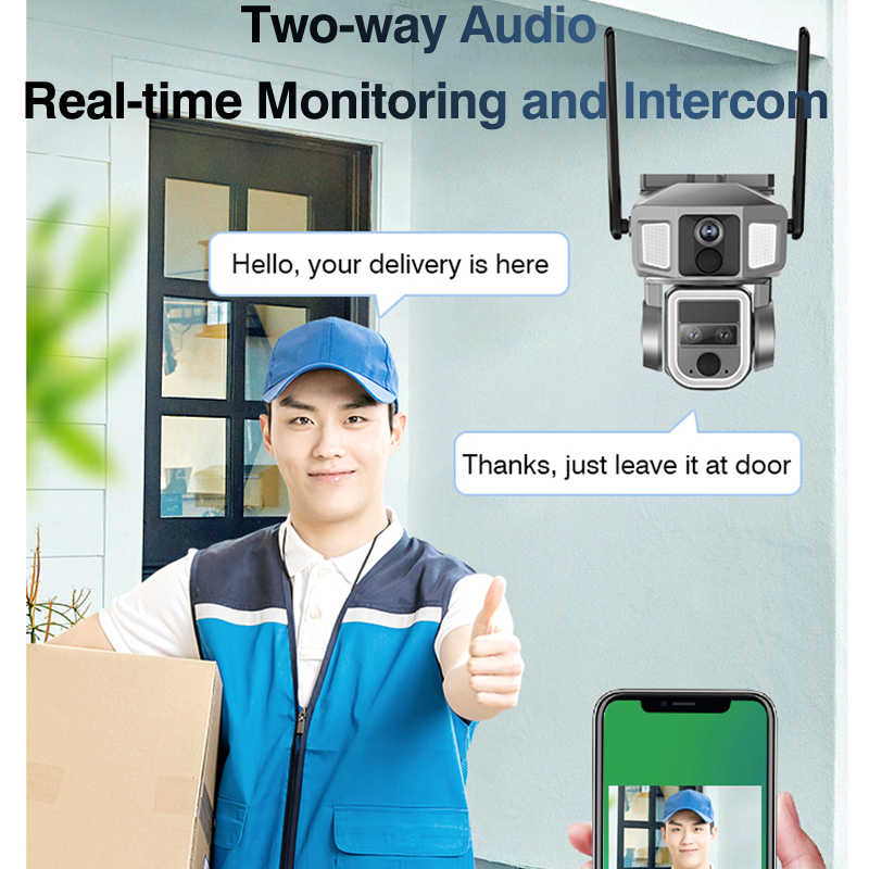 Solar Powered Outdoor Camera PP069 with 360° Dual Lens by Powerology | Outdoor Camera | SASKA Trading