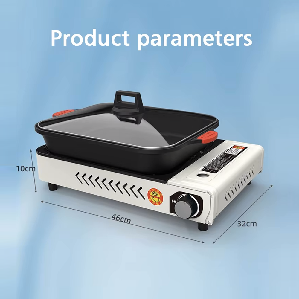 Outdoor Camping Gas Stove with BBQ Grills Grid and Fry Pan | Gas Stove | SASKA Trading