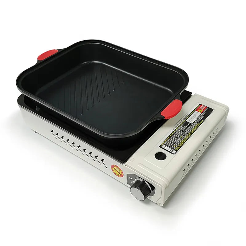 Outdoor Camping Gas Stove with BBQ Grills Grid and Fry Pan | Gas Stove | SASKA Trading