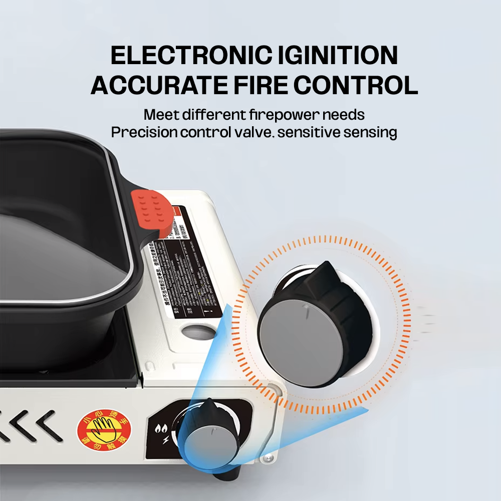 Outdoor Camping Gas Stove with BBQ Grills Grid and Fry Pan | Gas Stove | SASKA Trading