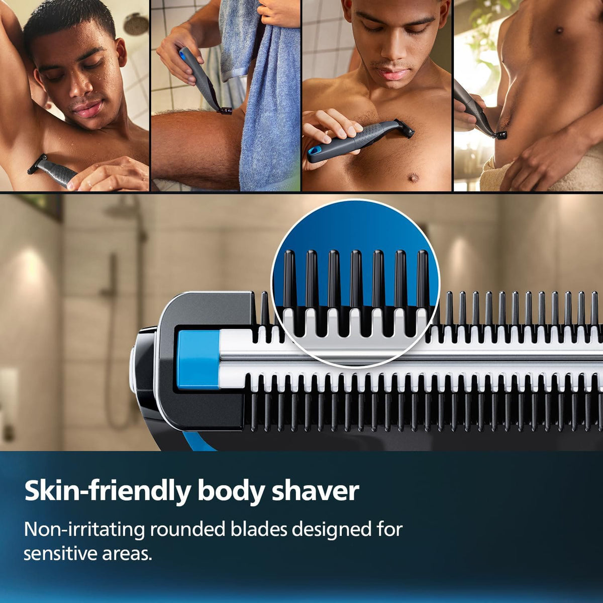 Skin Friendly Showerproof Body Groomer Shaver For Men, Safe For All Body Areas, Including Private Parts BG1025/15 by Philips
