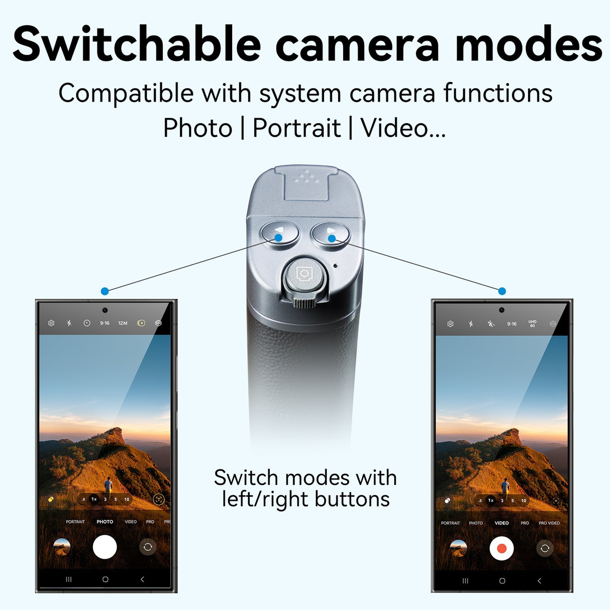 مسكة تصوير للهاتف مع ريموت بلوتوث – مقبض تصوير بيد واحدة للآيفون والأندرويد من Telesin