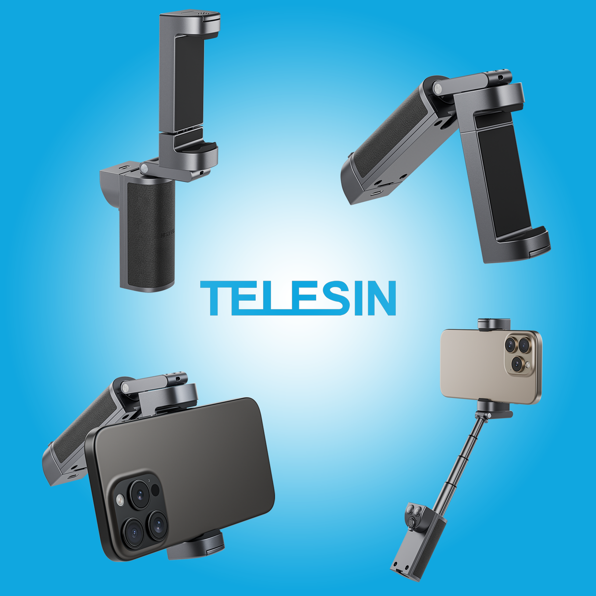 مسكة تصوير للهاتف مع ريموت بلوتوث – مقبض تصوير بيد واحدة للآيفون والأندرويد من Telesin