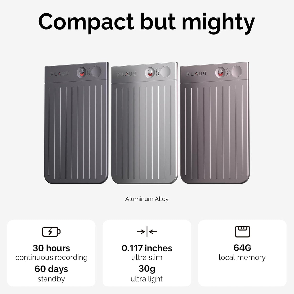 PLAUD NOTE AI Voice Recorder with Magnetic Case by PLAUD.AI | AI Voice Recorder | SASKA Trading