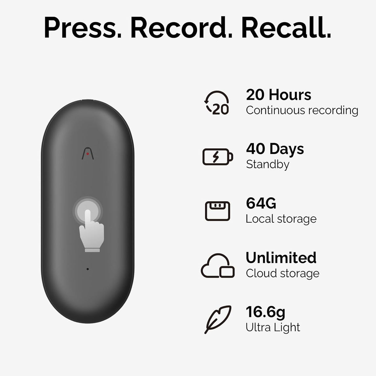 PLAUD NotePin AI Voice Recorder by PLAUD.AI | AI Voice Recorder | SASKA Trading