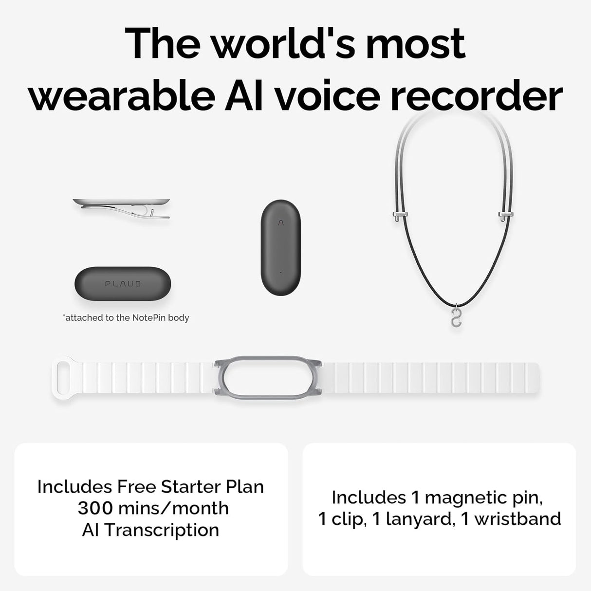 PLAUD NotePin AI Voice Recorder by PLAUD.AI | AI Voice Recorder | SASKA Trading