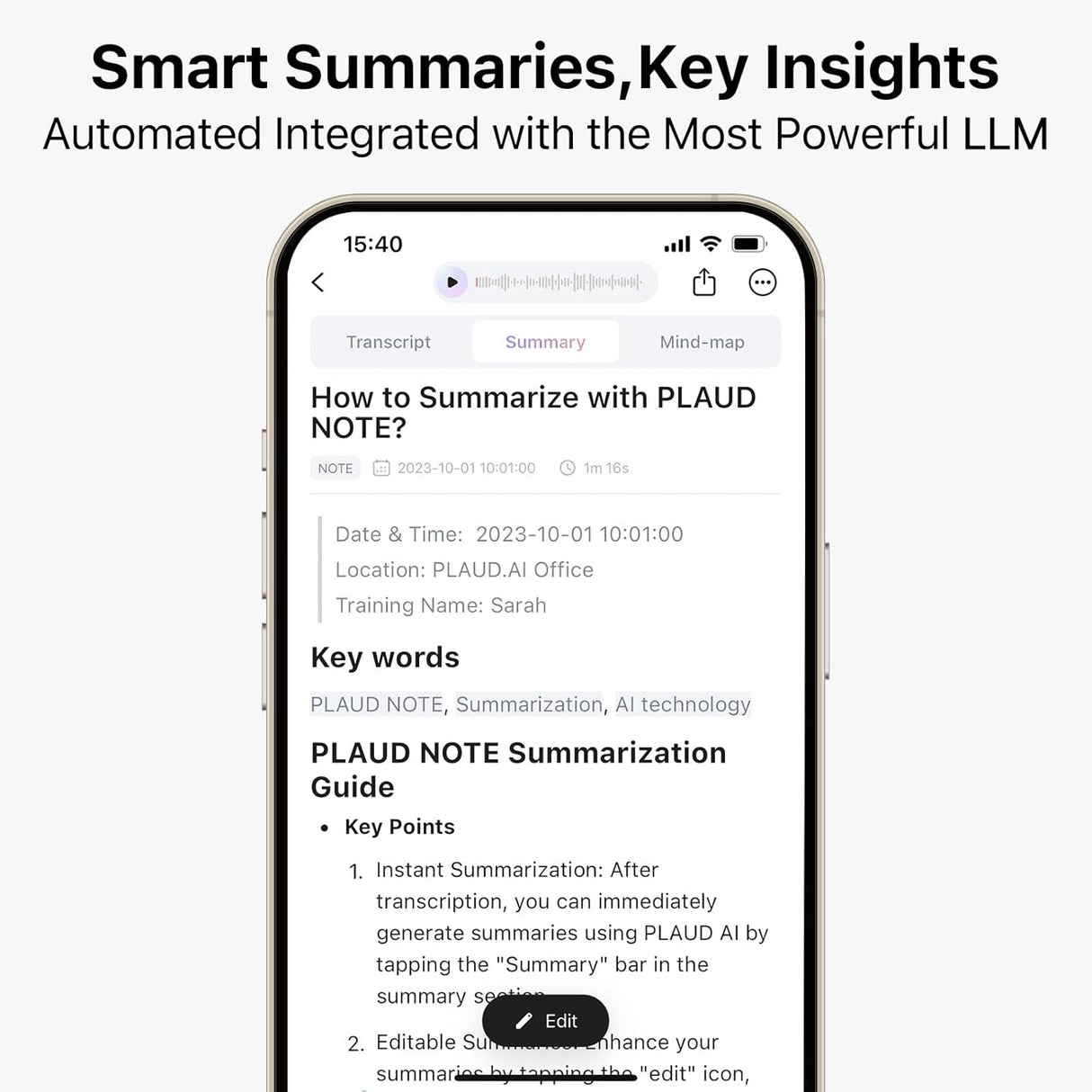 PLAUD NOTE AI Voice Recorder with Magnetic Case by PLAUD.AI | AI Voice Recorder | SASKA Trading