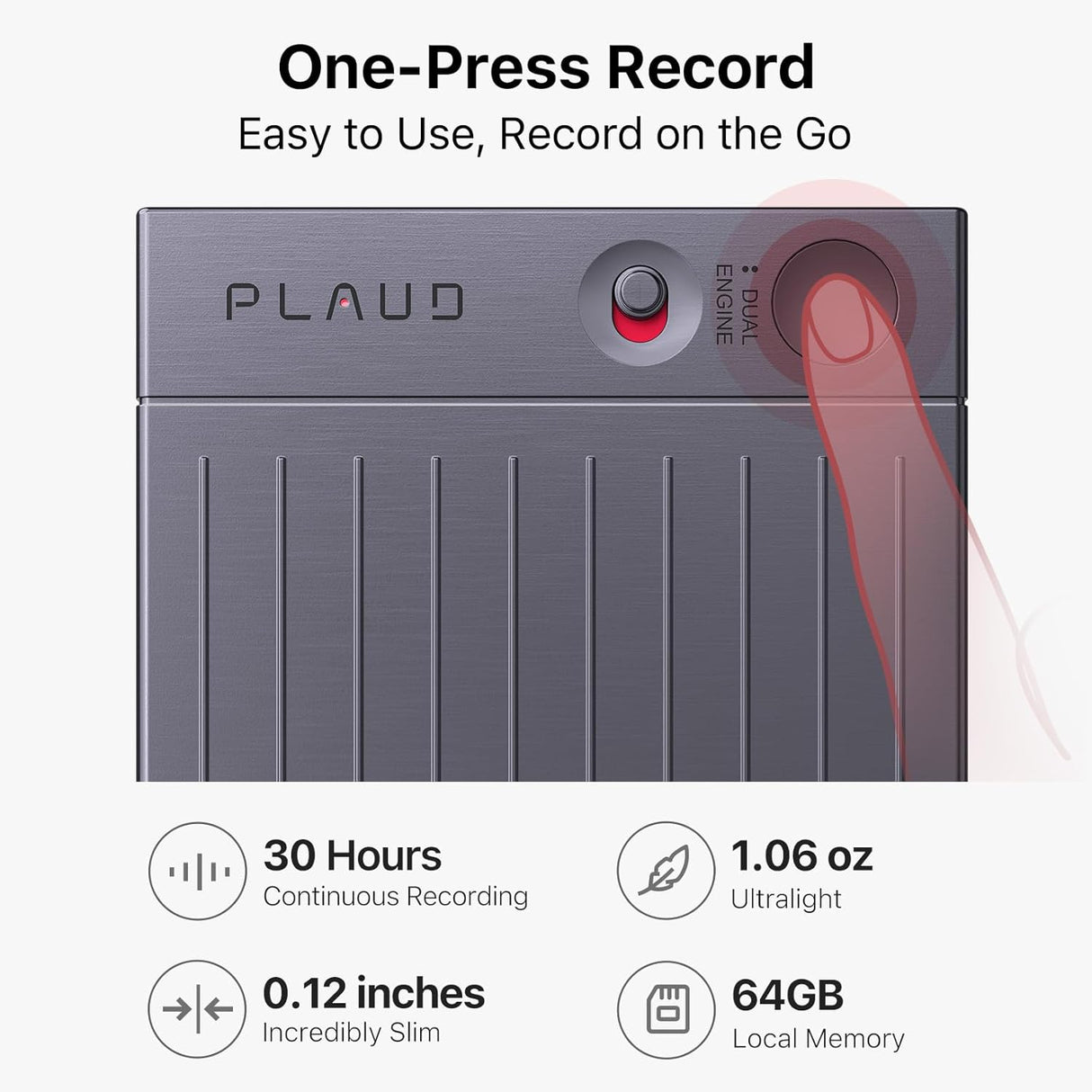PLAUD NOTE AI Voice Recorder with Magnetic Case by PLAUD.AI | AI Voice Recorder | SASKA Trading