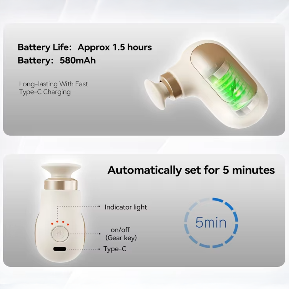 Pocket-Size Mini Electric Massage Gun – Rechargeable Deep Tissue Portable Massager