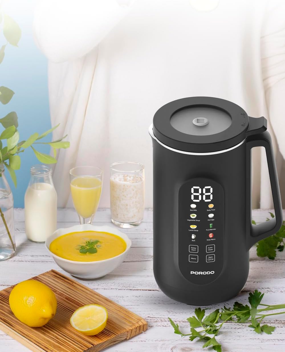Auto Hot and Cold Drink Maker 1L with Digital Display by Porodo | Electric Kettle | SASKA Trading