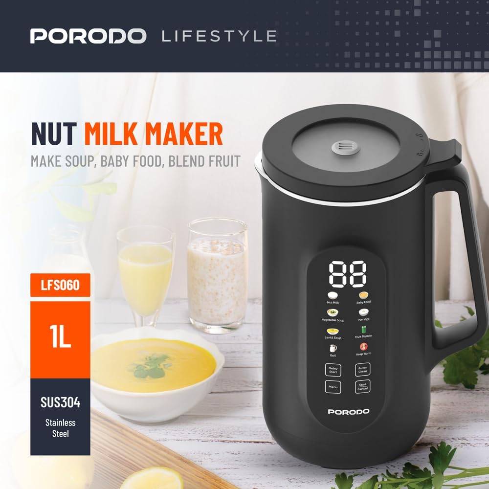 Auto Hot and Cold Drink Maker 1L with Digital Display by Porodo | Electric Kettle | SASKA Trading