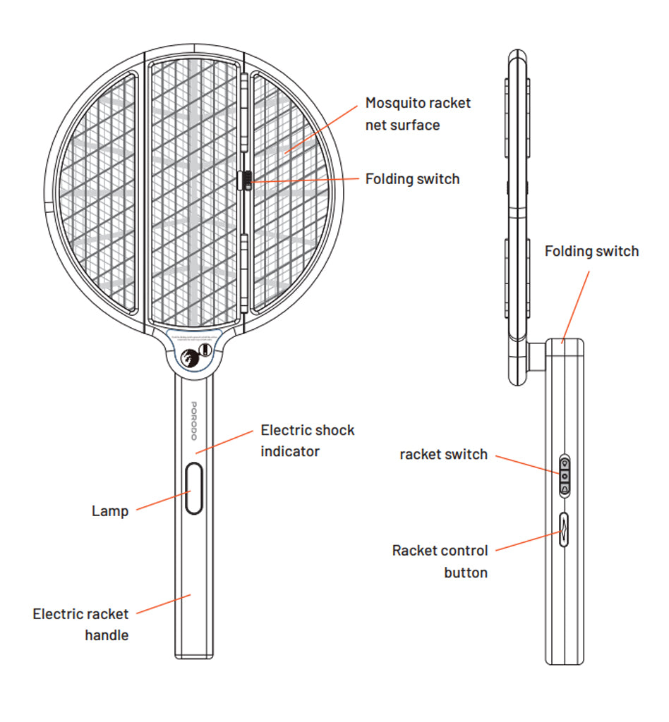 Porodo Swat Foldable Electric Insect Killer - Saska.ae - SASKA