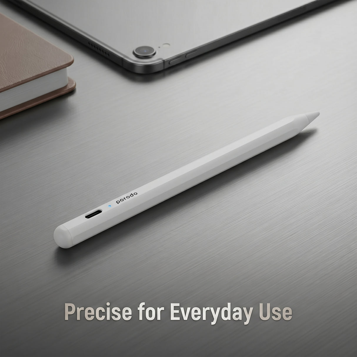 Porodo Universal Pencil – 1.5mm Tip, Double-Tap, Magnetic, Type-C Fast Charge, 10H Battery
