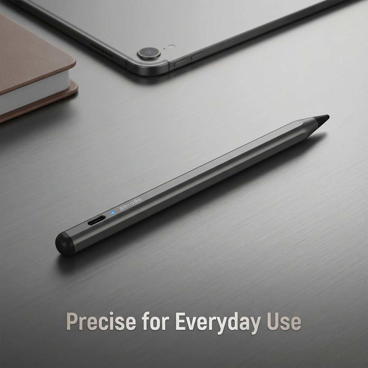 Porodo Universal Pencil – 1.5mm Tip, Double-Tap, Magnetic, Type-C Fast Charge, 10H Battery