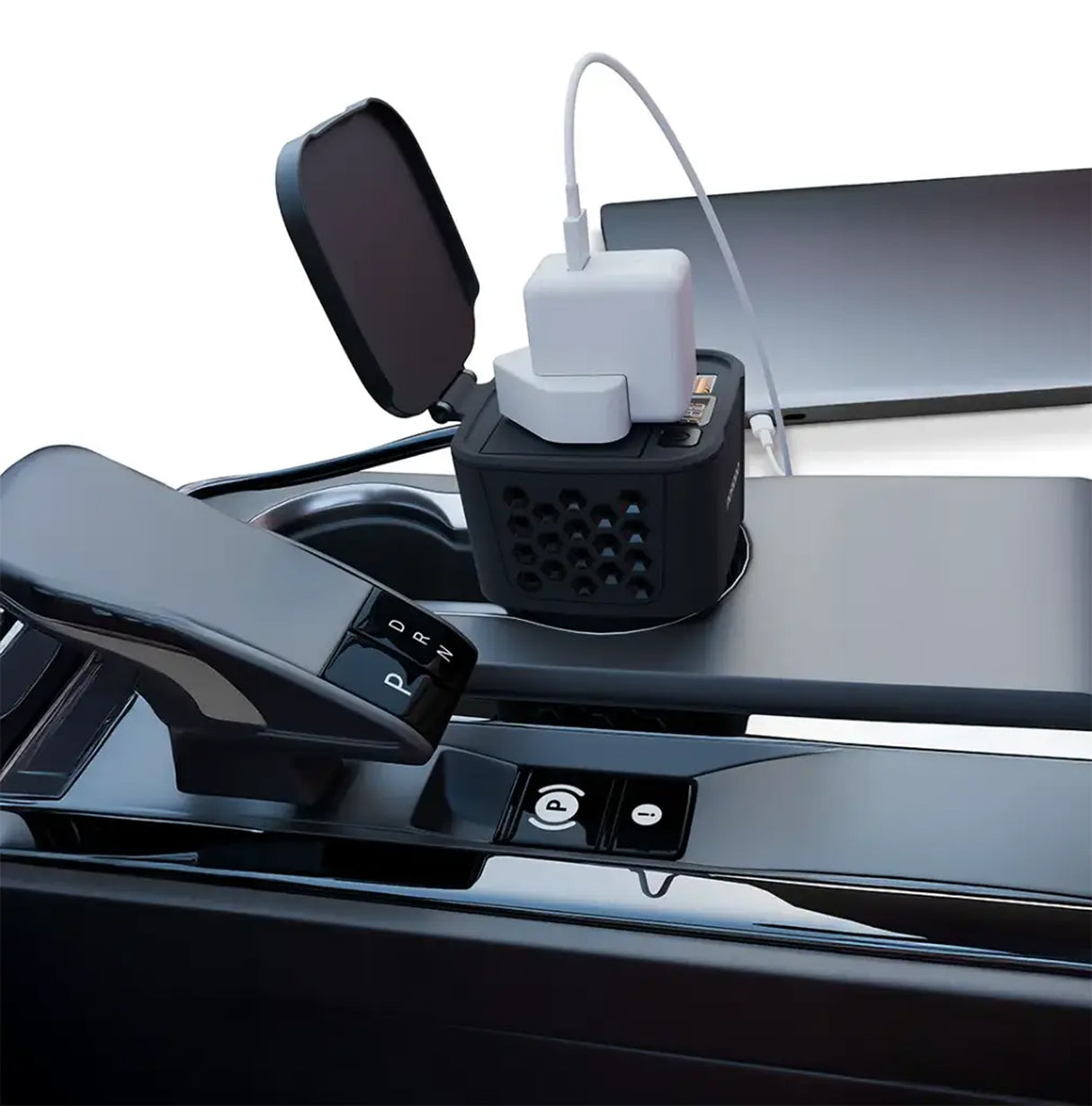 محول طاقة للسيارة DriveStation بقدرة 200 واط – مخرج AC مع كابل Type-C قابل للسحب بطول 70 سم من Porodo