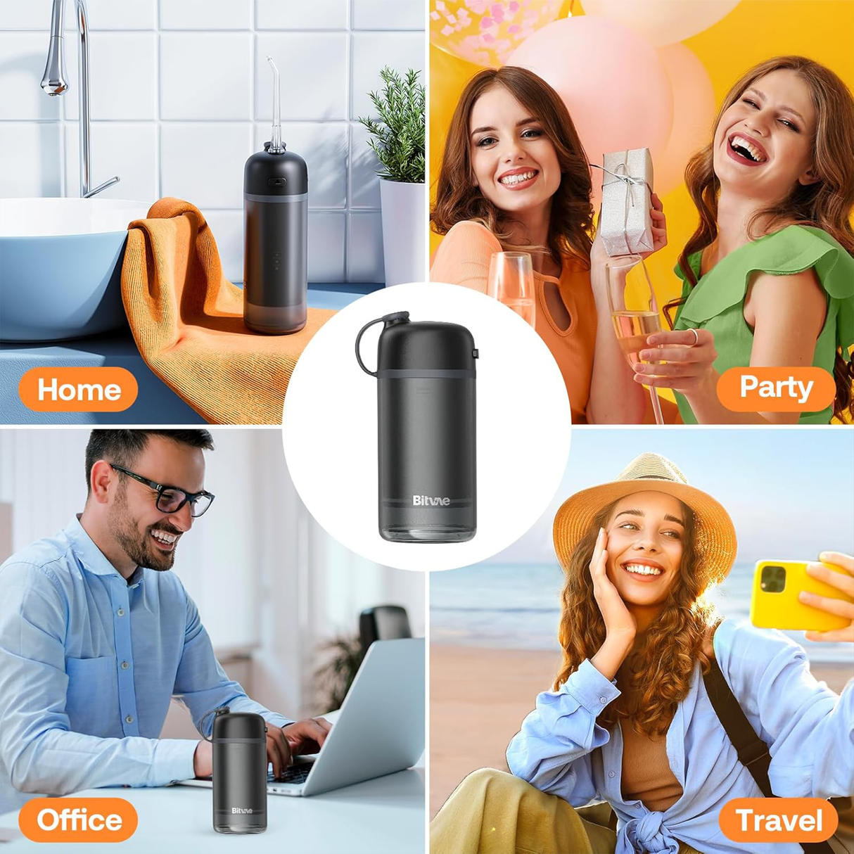 Portable P1 Water Flosser with Collapsible Tank by BITVAE