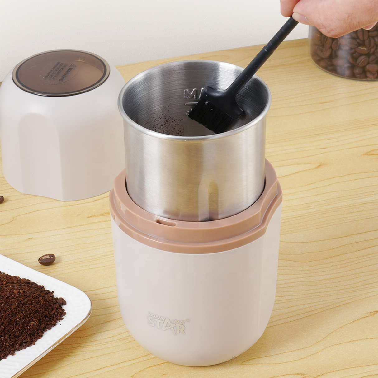 Portable 150W Electric Coffee Grinder with 80g Capacity & Pure Copper Motor – ST-9713 by Winning Star | SASKA Trading