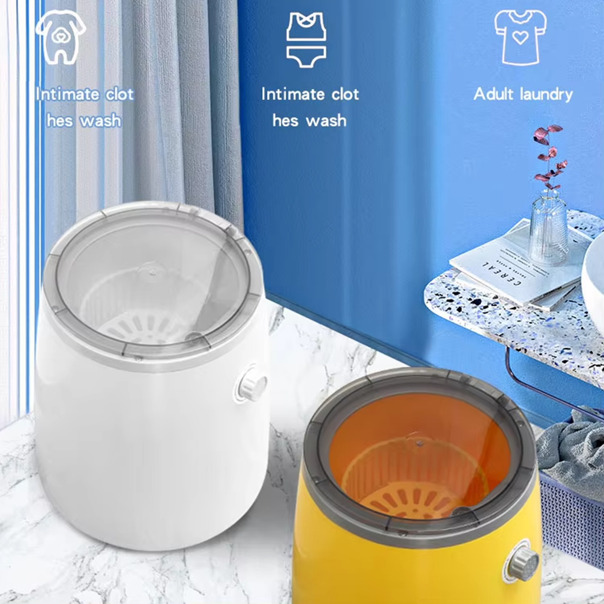 Portable Mini Wired Washing Machine with 20L Capacity & Removable Dryer | Mini Washing Machine | SASKA Trading