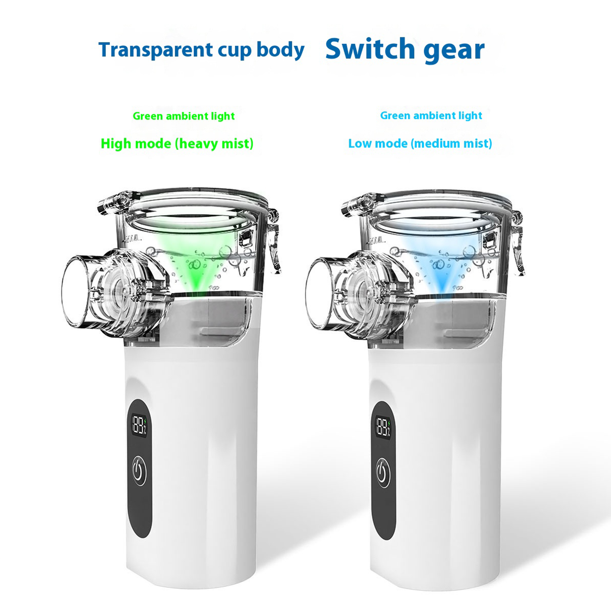 Portable Rechargeable Mesh Nebulizer TZ-W12 – Quiet Handheld Inhalation Device with Digital Display