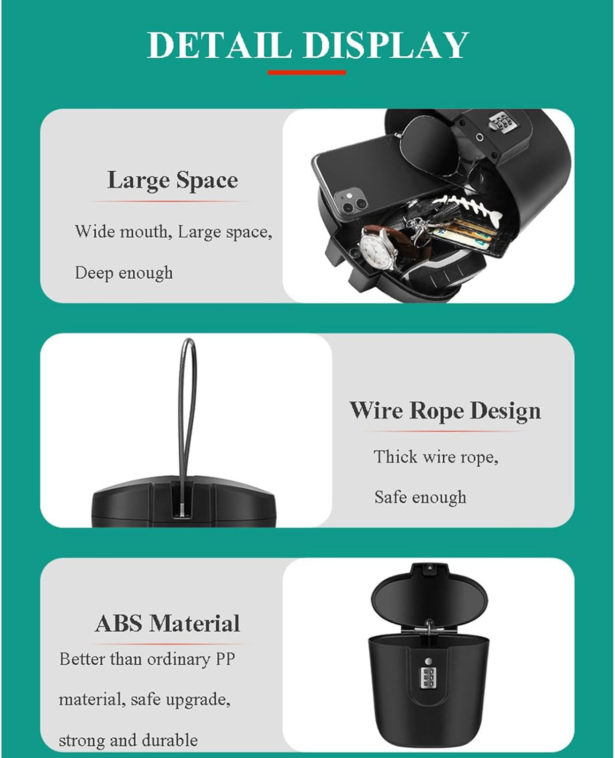 Portable Safe Box - Combination Security Case Lock Box with Code | Safe Box | SASKA Trading