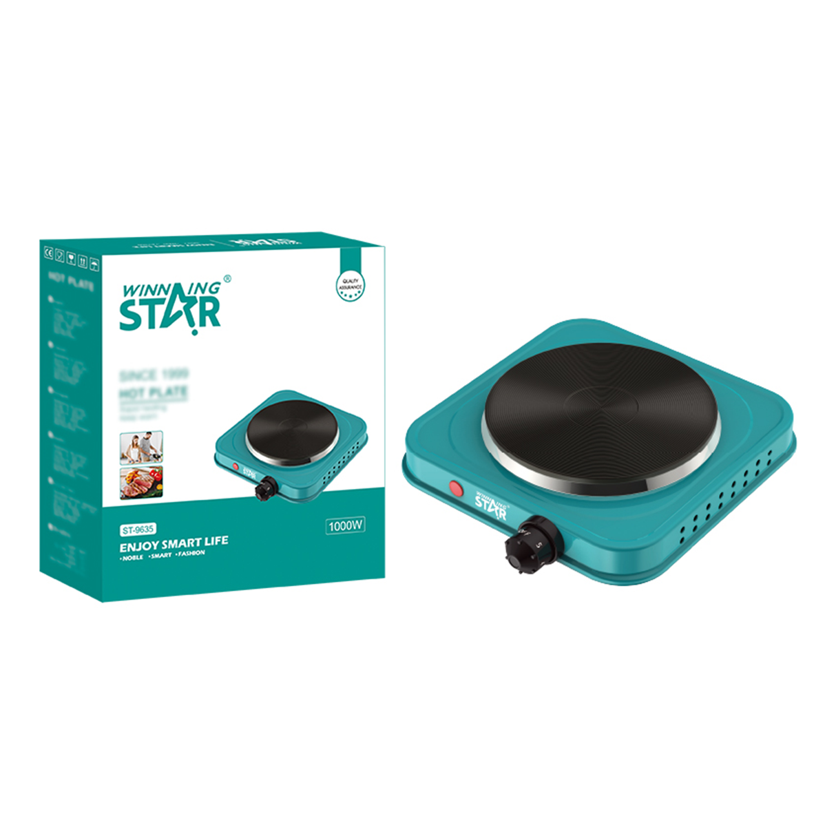 Portable Single Burner Electric Hot Plate 1000W Cast Iron Cooker ST-9635 by Winning Star | Hot Plate | SASKA Trading