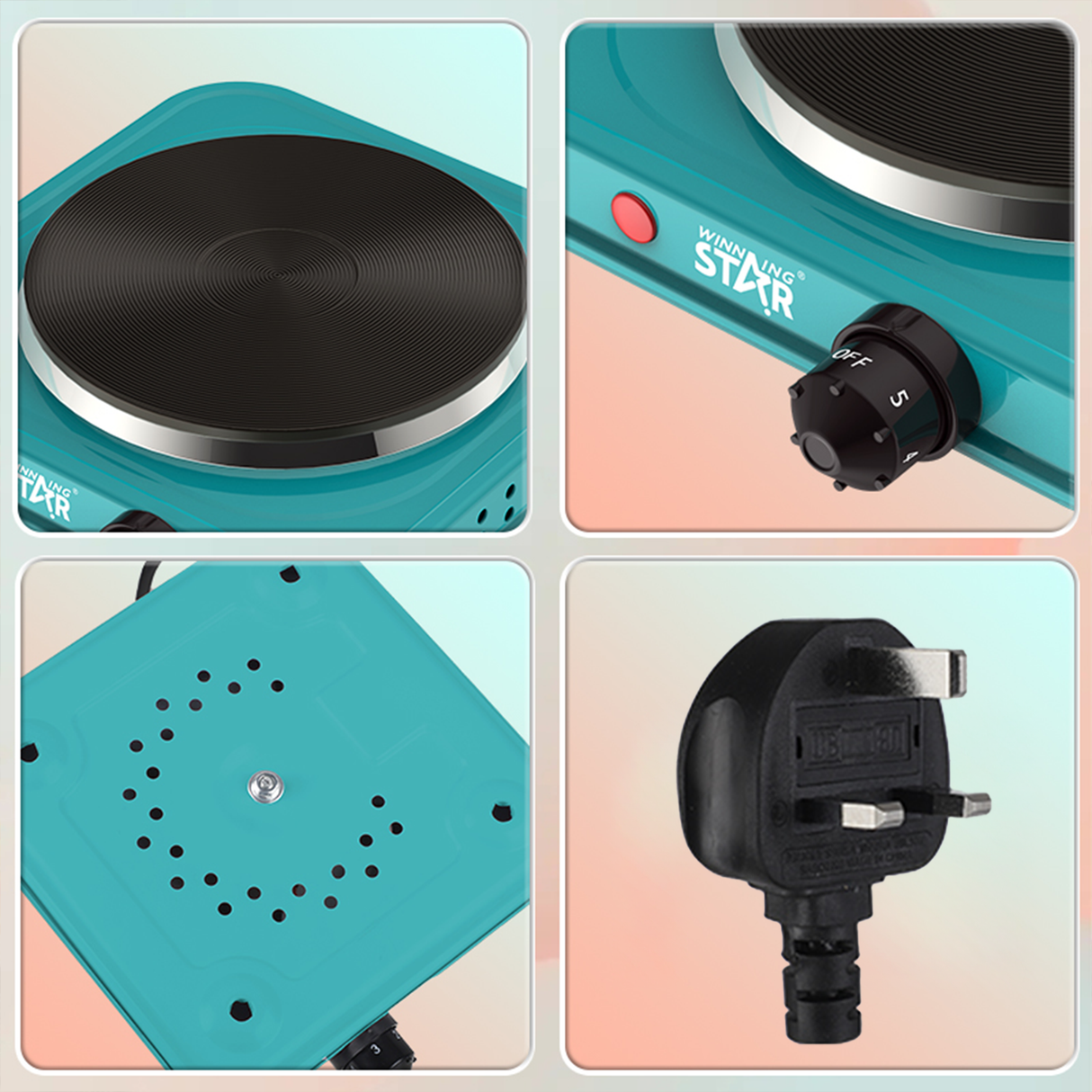 Portable Single Burner Electric Hot Plate 1000W Cast Iron Cooker ST-9635 by Winning Star | Hot Plate | SASKA Trading