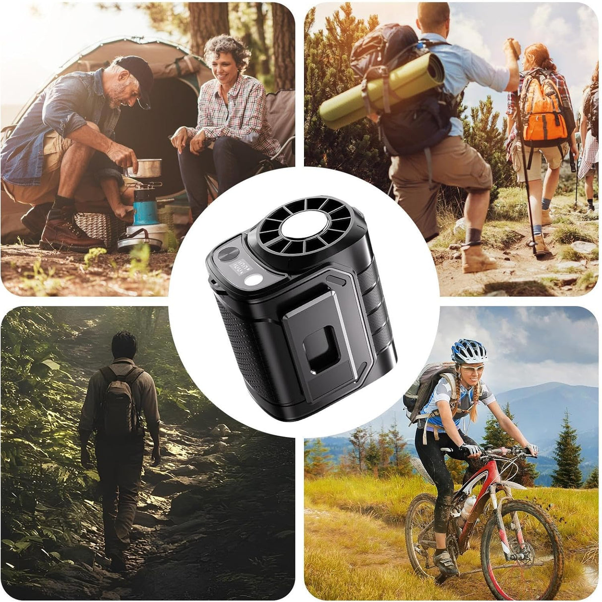 5 Speed Portable Waist Fan with Power Bank & LED Light | Wearable Cooling Fan | SASKA Trading