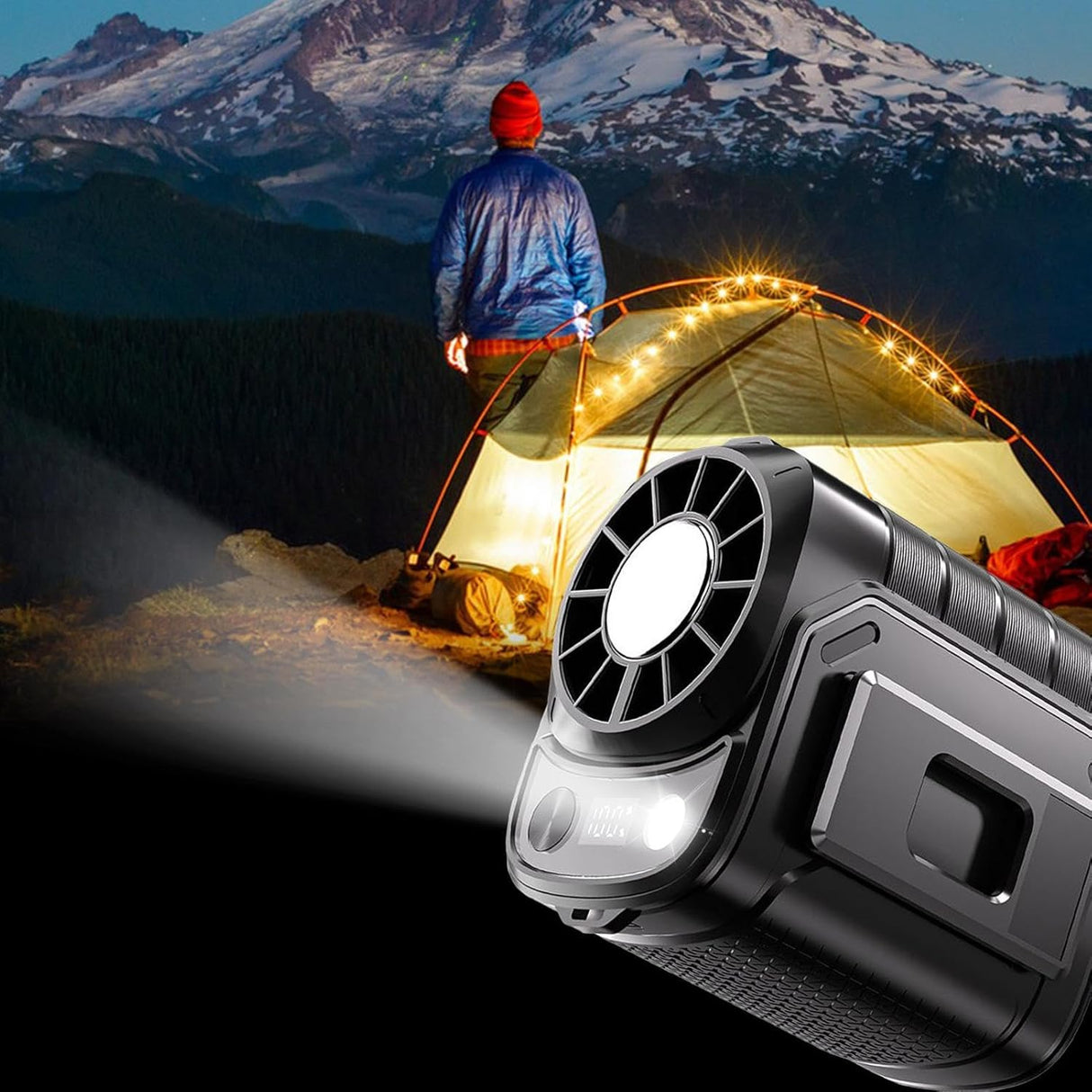 5 Speed Portable Waist Fan with Power Bank & LED Light | Wearable Cooling Fan | SASKA Trading