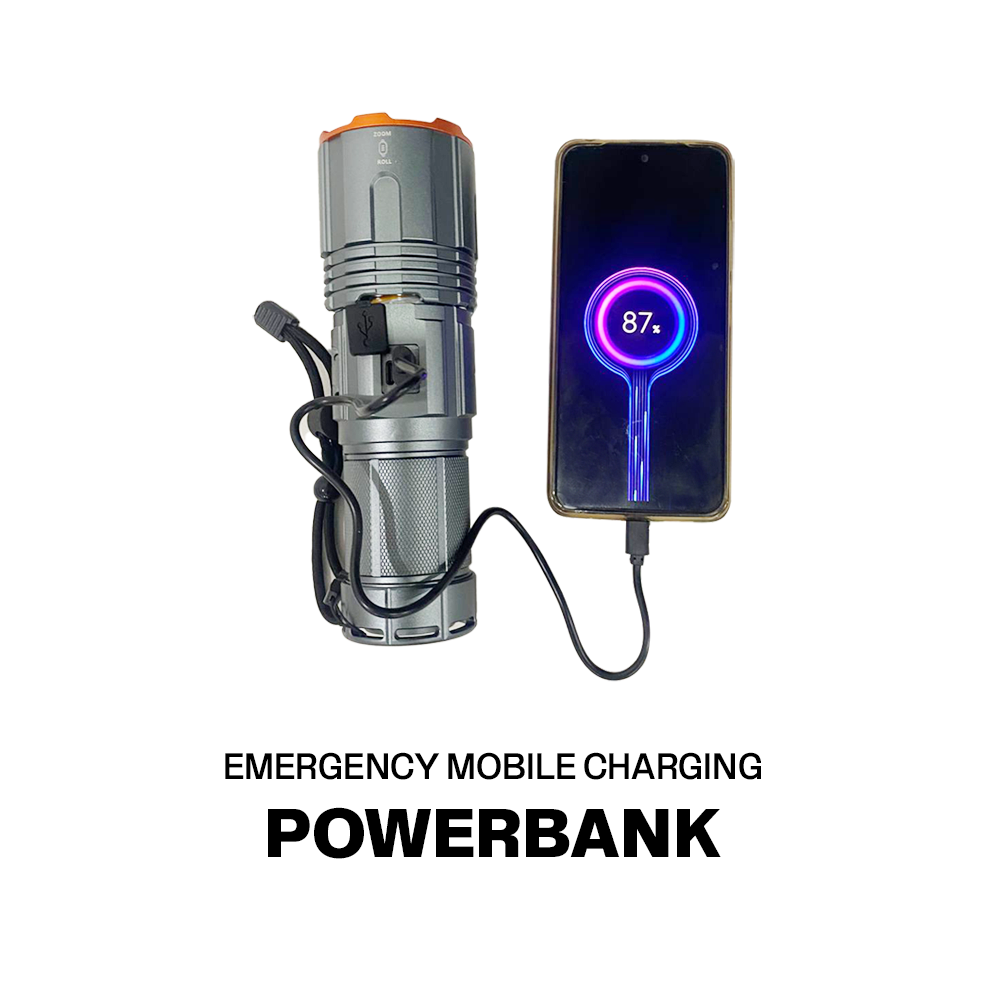 Rechargeable High-Power Flashlight YM-520 by YEMAO | Flashlight | SASKA Trading