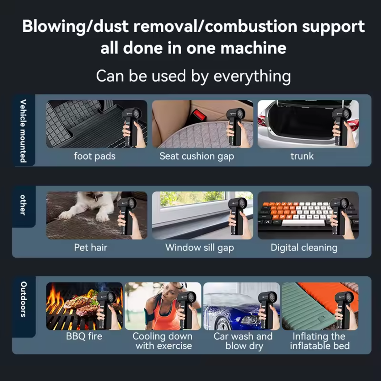 Powerful 4-Speed Mini Turbo Fan 350W by BOOSTER | Air Blower | SASKA Trading