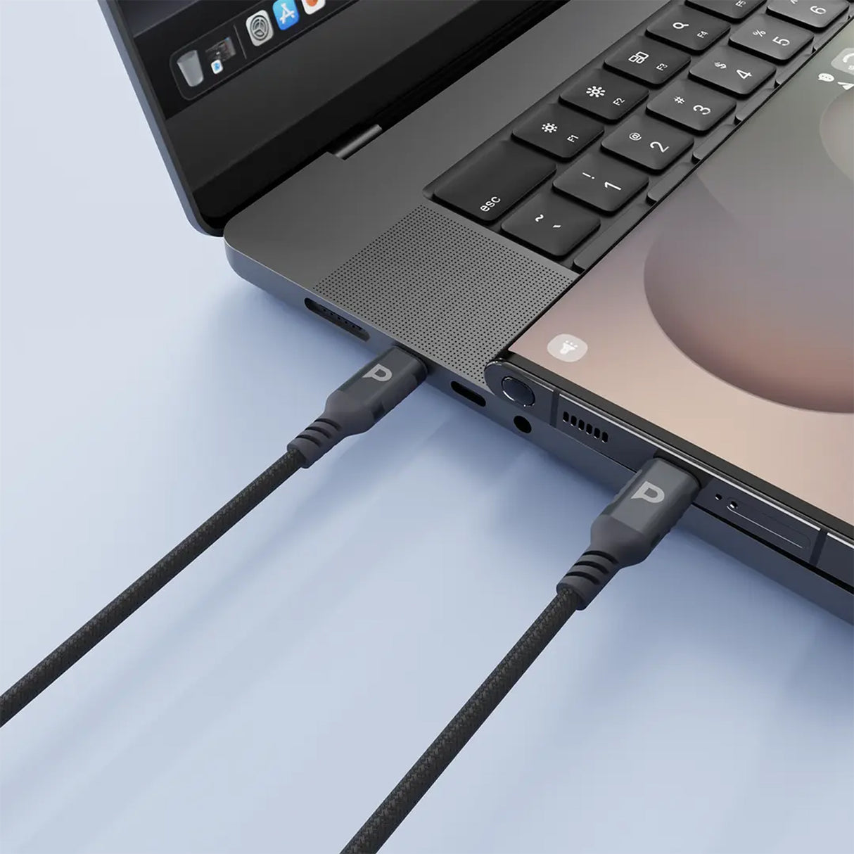 كابل باور سينك ويڤ USB-C إلى USB-C بطول 3 متر، PD 240 واط مع سرعة نقل بيانات 20 جيجابت في الثانية ومخرج فيديو 4K من باورولوجي