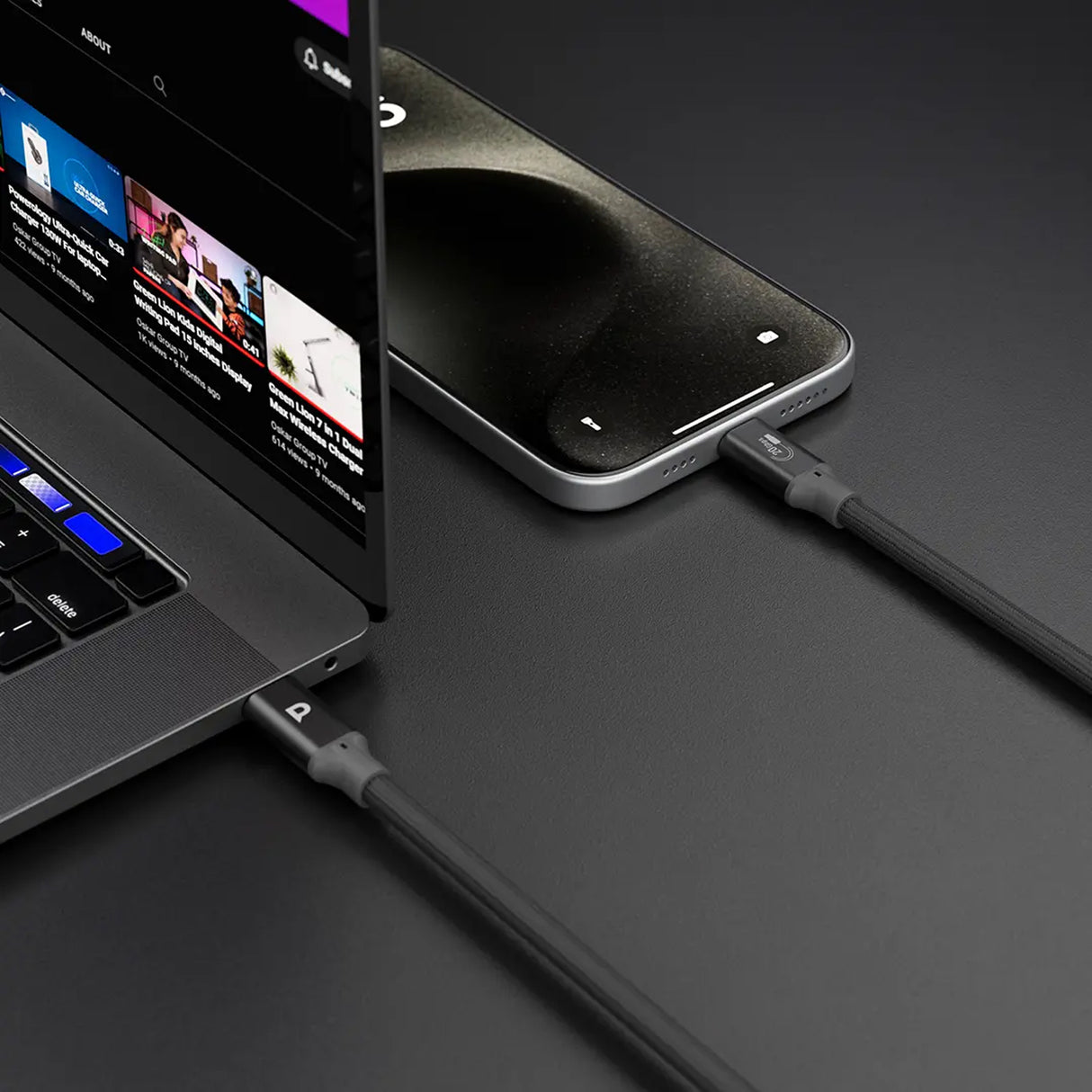 كابل باور سينك ويڤ USB-C إلى USB-C بطول 3 متر، PD 240 واط مع سرعة نقل بيانات 20 جيجابت في الثانية ومخرج فيديو 4K من باورولوجي