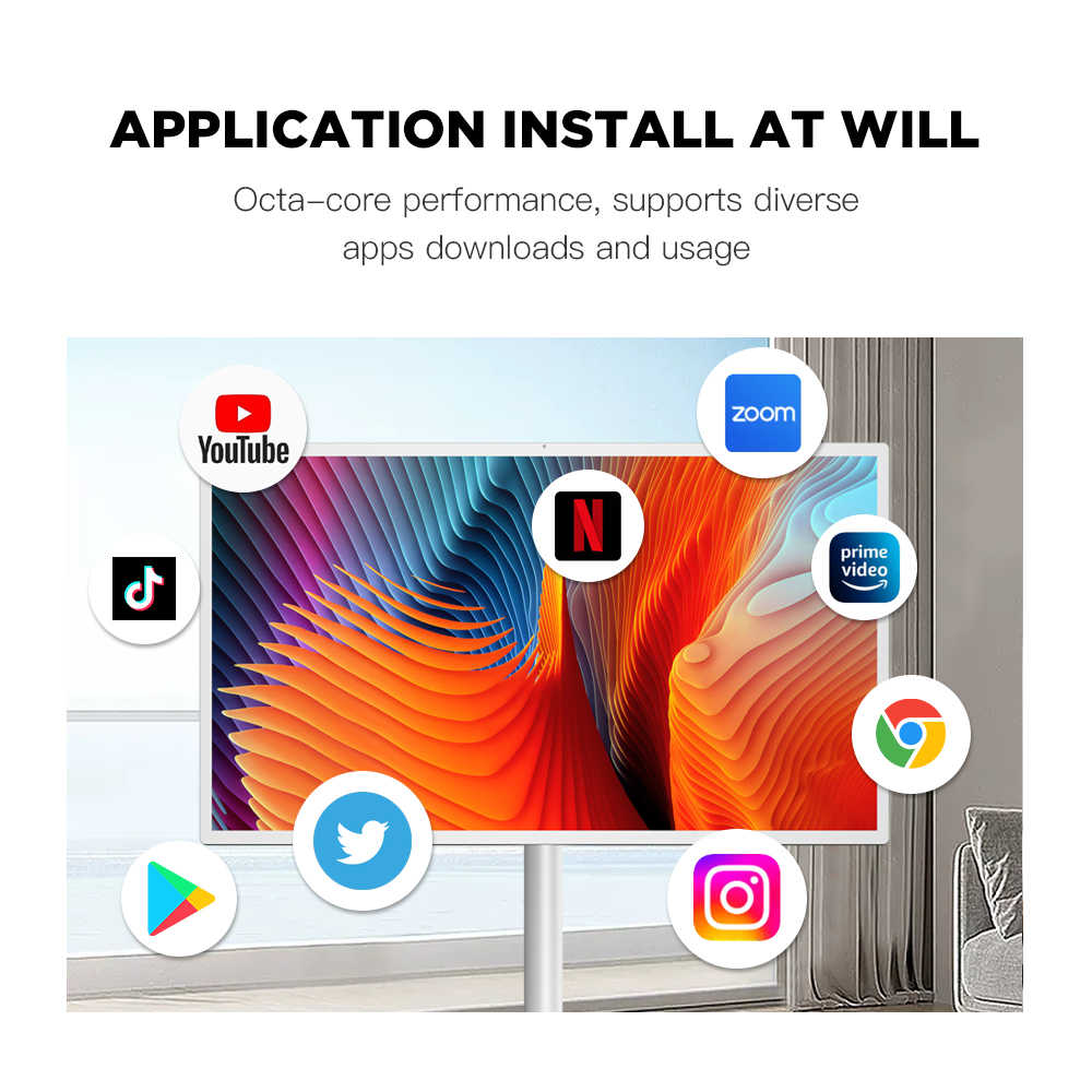 Android Touch Screen Monitor 32" With Stand by Powerology | Big Screen Monitor | SASKA Trading