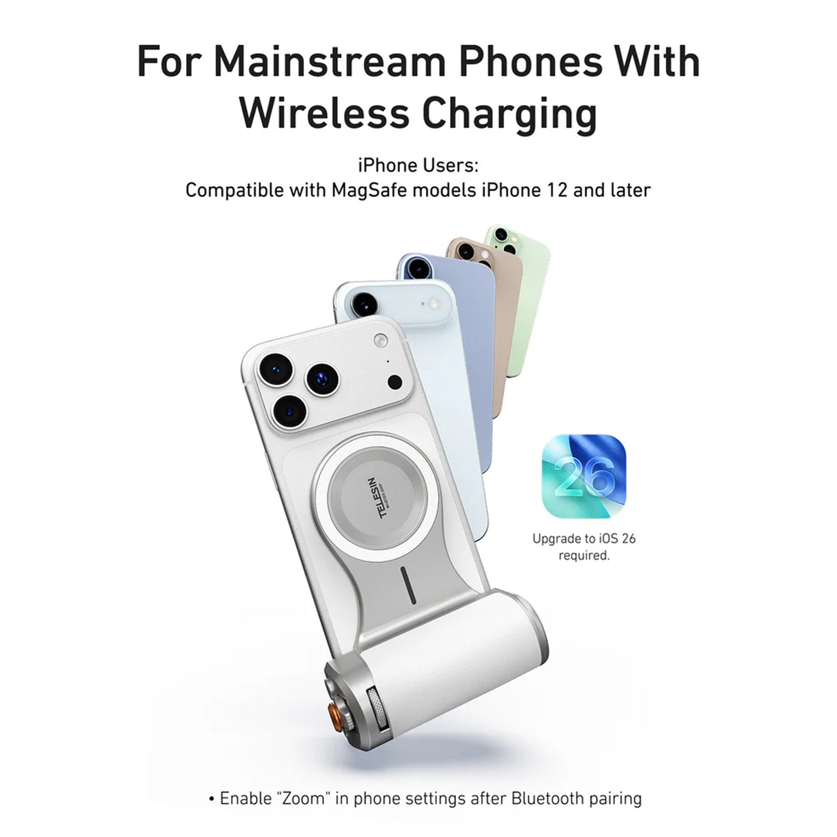 Magnetic Pro Shot Imaging Camera Grip for iPhone by Telesin