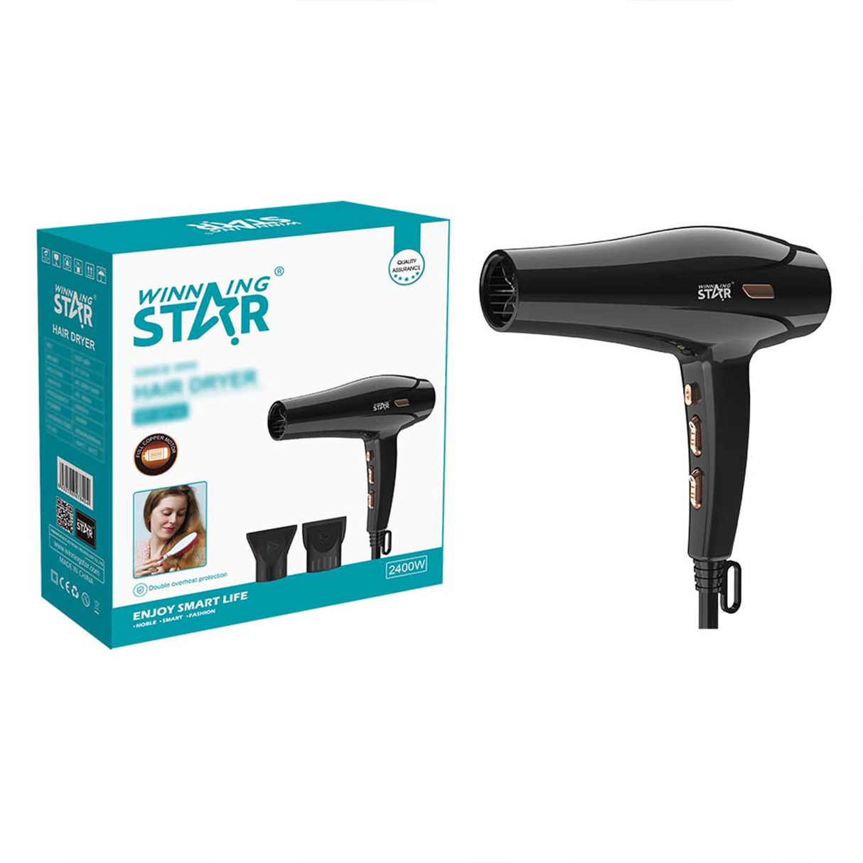 Professional High Speed Salon Hair Dryer (ST-5714) 2400W for Home Use by Winning Star | Hair Dryer | SASKA Trading