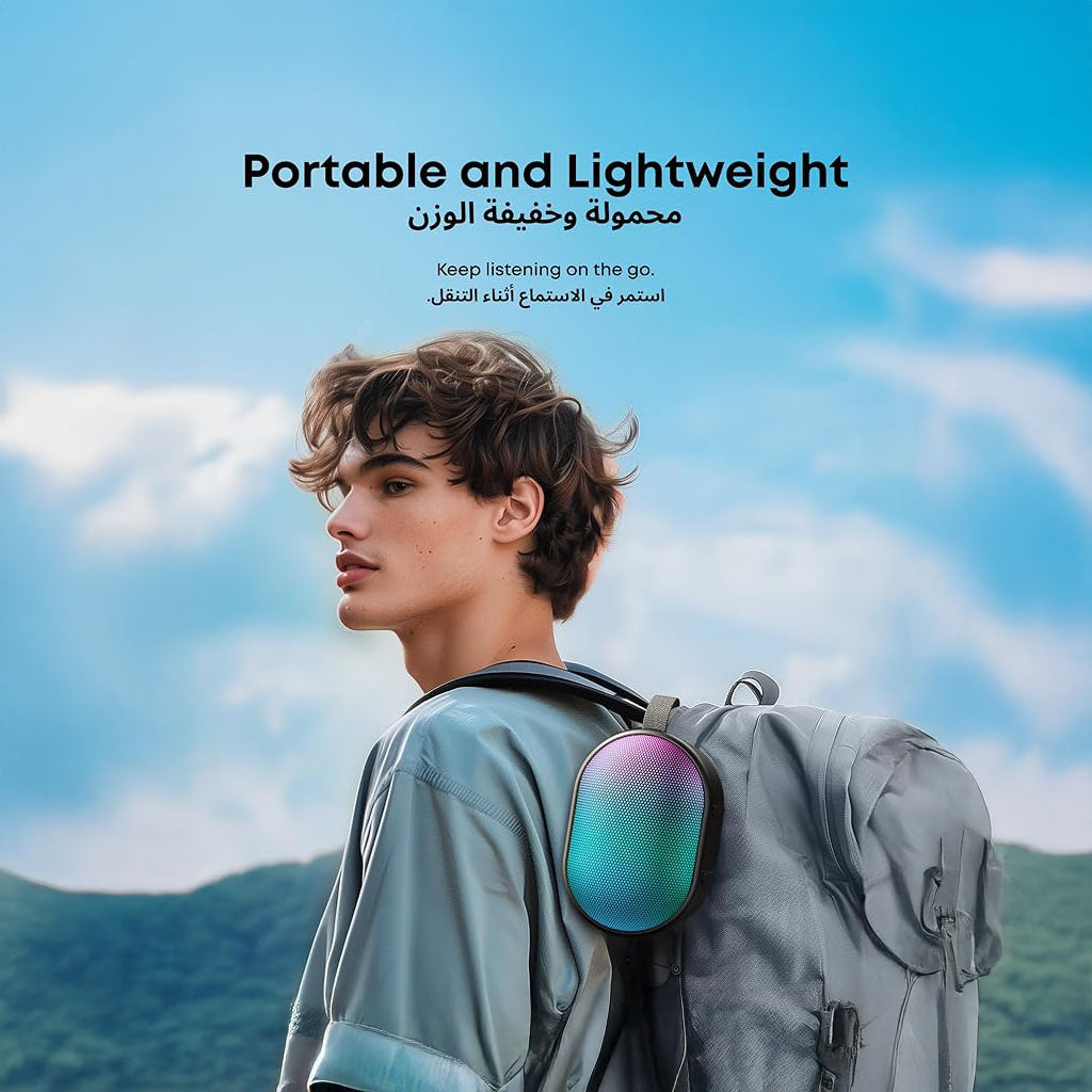 Pyro Mini Portable Bluetooth Speaker with Deep Bass, Ultra-Long 10H Playback and Multiple Light Effects Soundcore by Anker