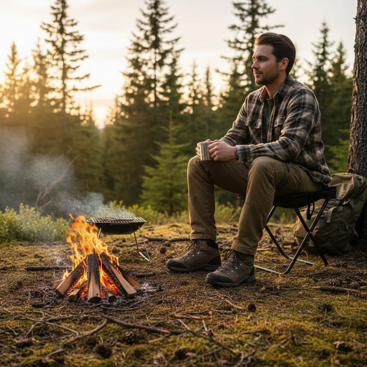 Quick Fold Portable Camping Seat – Compact Outdoor Foldable Chair (Black) by Porodo | Foldable Chair | SASKA Trading