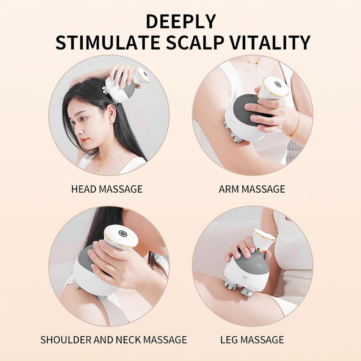 Rechargeable Deep Kneading Scalp Massager - 3D Head Massager B27 | Head Massager | SASKA Trading