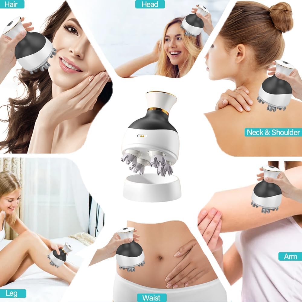 Rechargeable Deep Kneading Scalp Massager - 3D Head Massager B27 | Head Massager | SASKA Trading
