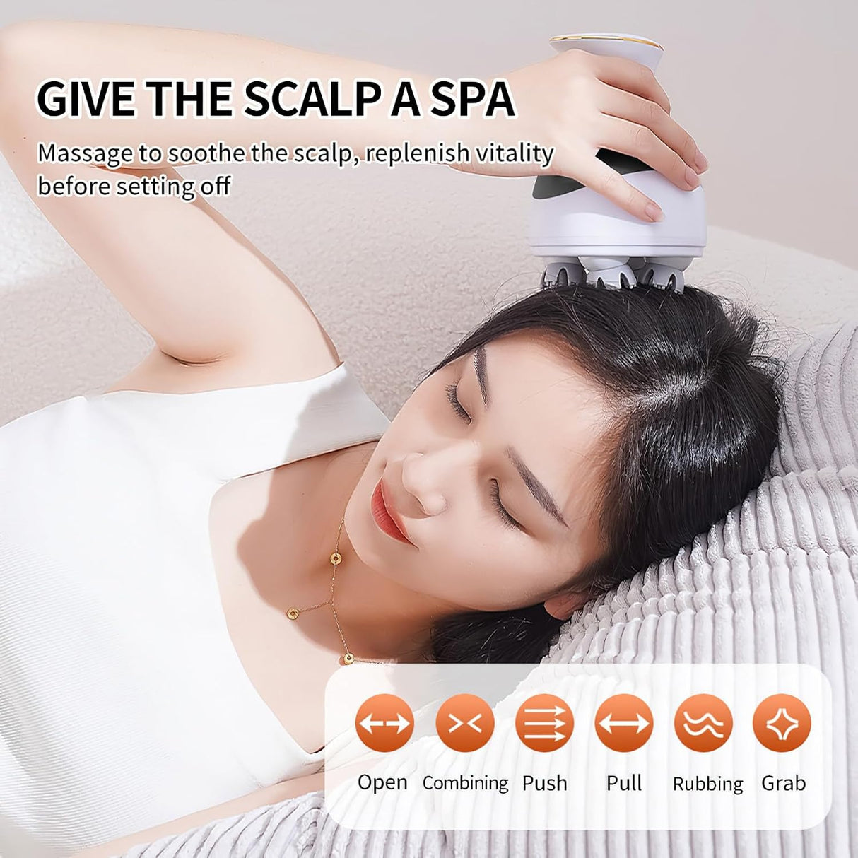 Rechargeable Deep Kneading Scalp Massager - 3D Head Massager B27 | Head Massager | SASKA Trading