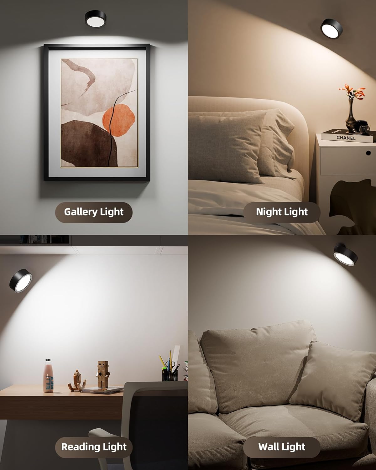 Rechargeable LED Wall Mounted Light (3 Pack) by EZVALO | Under Cabinet LED Light | SASKA Trading