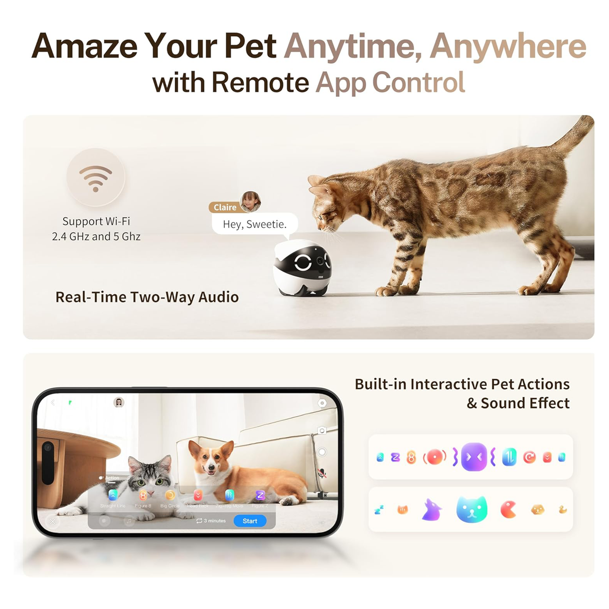 Rola Mini 2K Robot Camera for Pets with Mobile App by ENABOT | AI Robot | SASKA Trading