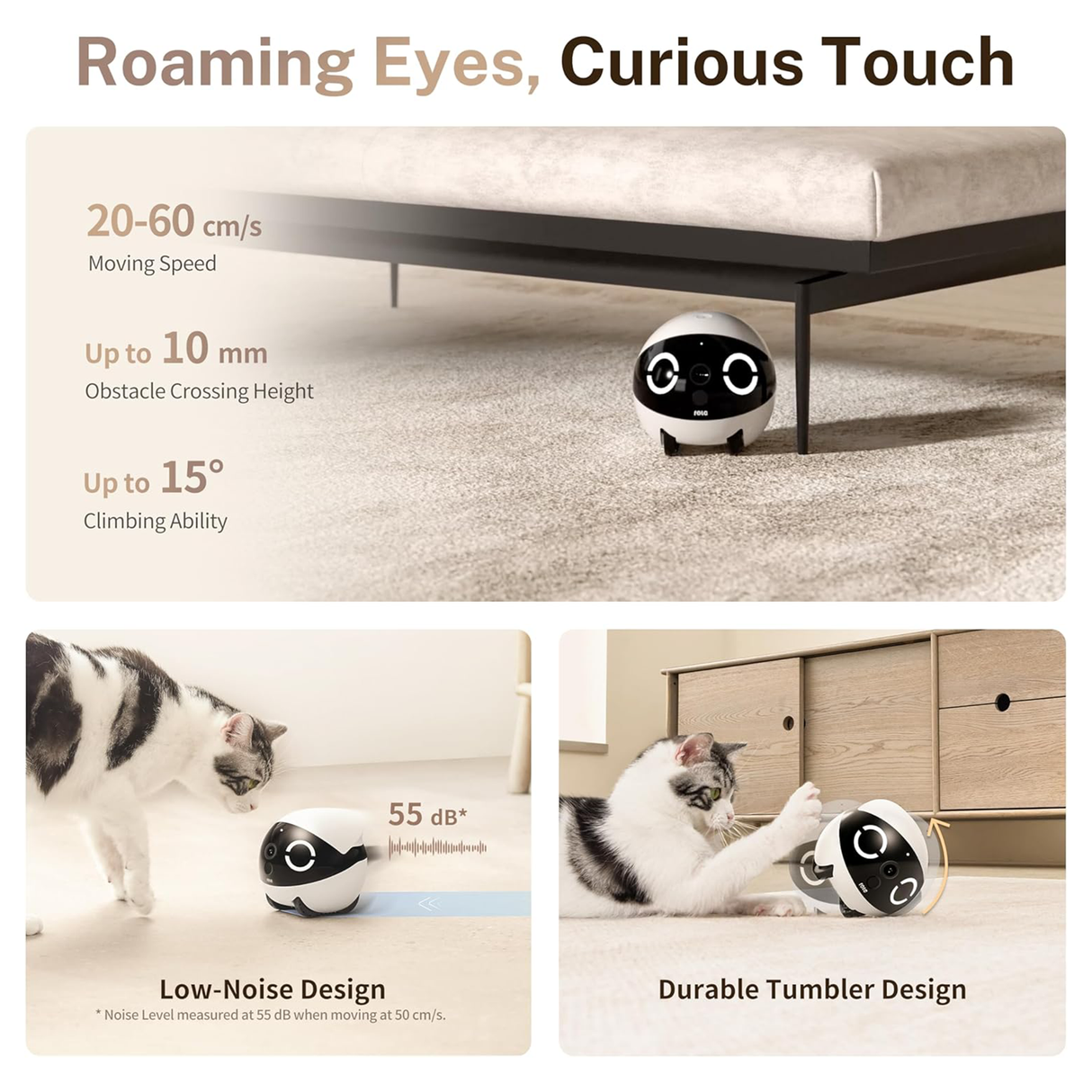 Rola Mini 2K Robot Camera for Pets with Mobile App by ENABOT | AI Robot | SASKA Trading