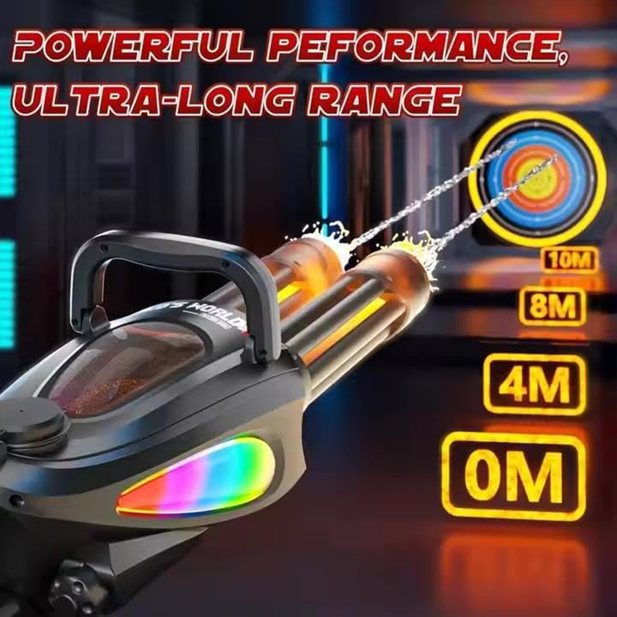 Rotary Barrel Water Gun with LED Light & Modular Battery | Water Gun | SASKA Trading