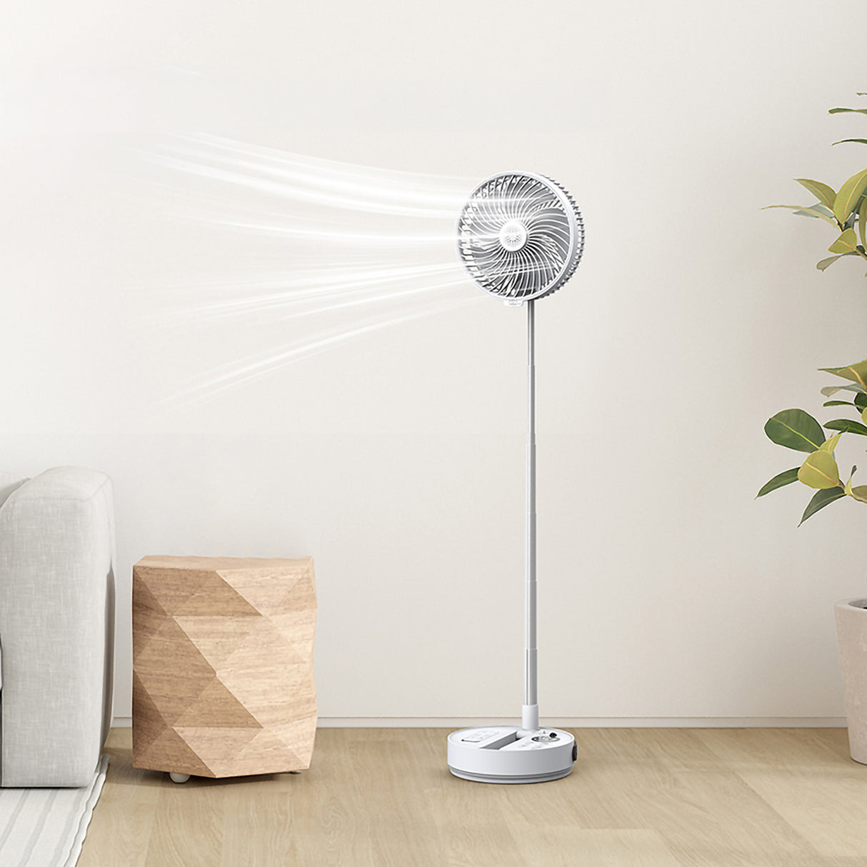 Rovio 8" Folding Fan with 7200mAh Battery, LED Light, Remote Control & Telescopic Stand by Green Lion