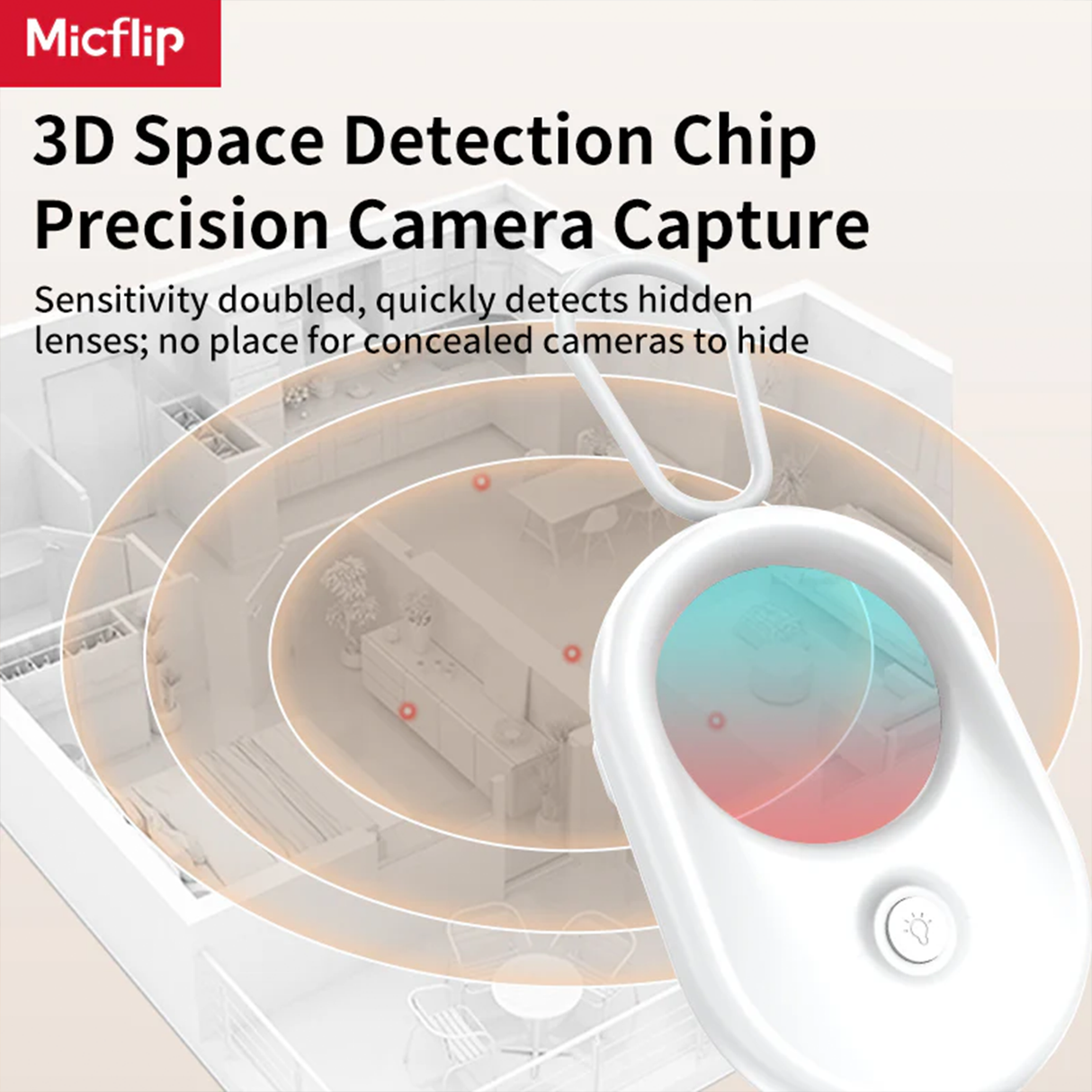S05 FindMy Hidden Camera Detector – Smart Anti-Spy Lens Finder with Apple Tracking by Micflip