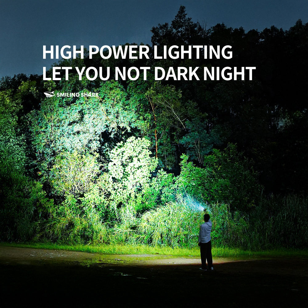 Mini Flashlight Keychain LED 8Mode COB Laser Type-C Rechargeable by SMILING SHARK